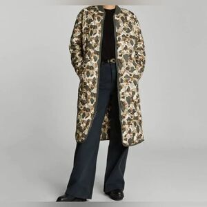 Everlane THE RENEW LONG LINER camouflage Outwear Coat NWT Size XXS
